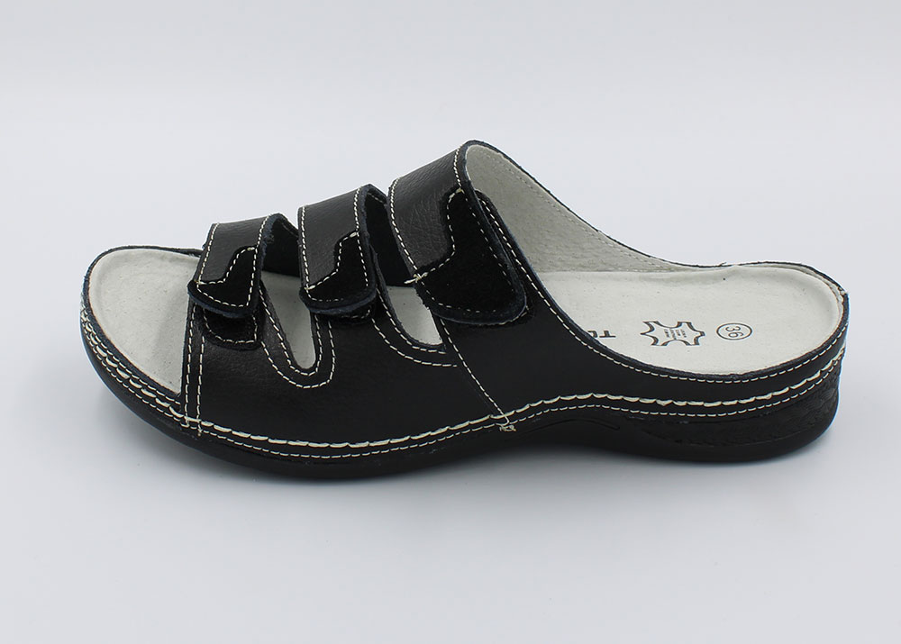 Komfort Slenter M/Velcro | Ølholm dame slentersko med velcro | Kvalitets komfort slip-on sko med velcro | Dame Sandal | Fine kvalitets sandaler med læder hos din lokale outlet