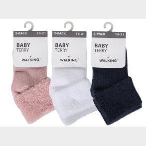 2-Pak Ensfarvet Baby Strmper