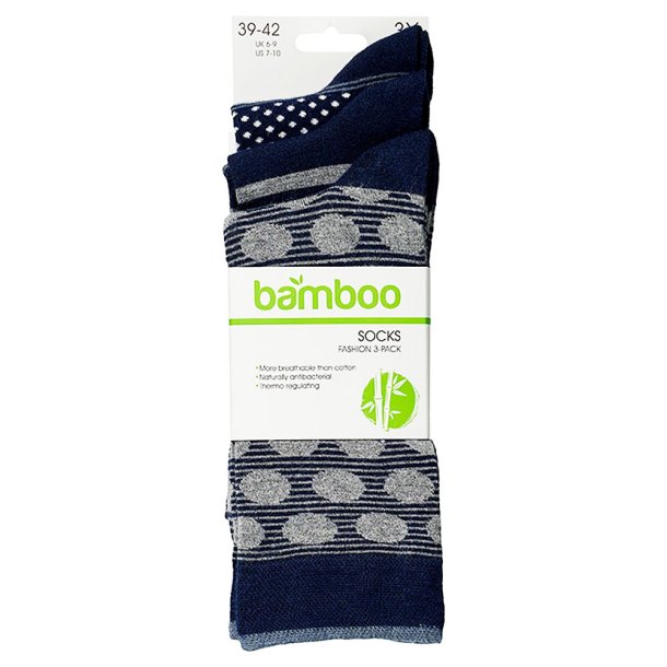 3-Pak Mnstrede Bambus Strmper