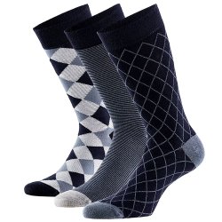 3-Pak Mnstrede Bambus Strmper