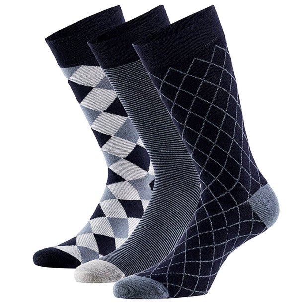 3-Pak Mnstrede Bambus Strmper