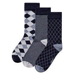 3-Pak Mnstrede Bambus Strmper