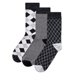 3-Pak Mnstrede Bambus Strmper