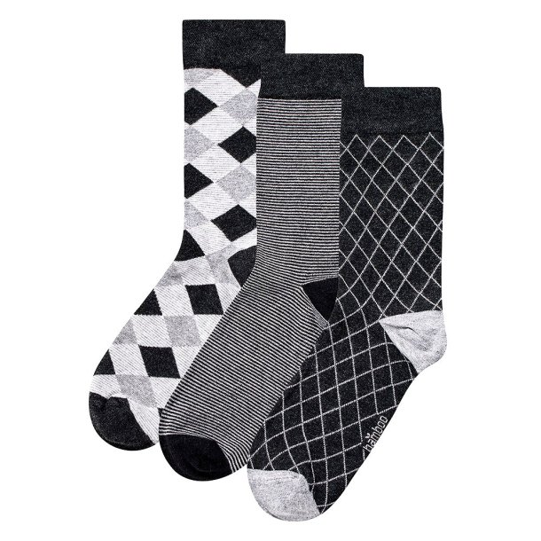 3-Pak Mnstrede Bambus Strmper