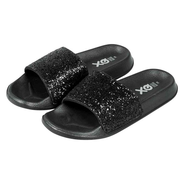 Sorte Dame Glitter Slippers