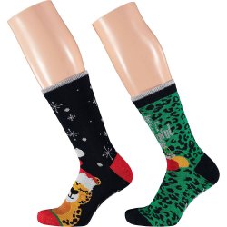 2-Pak Dame Julestrmper Ass. 4