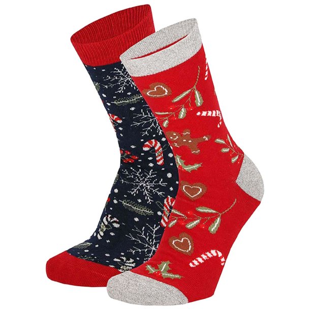 2-Pack Julekugle Dame Strmper Ass. 5