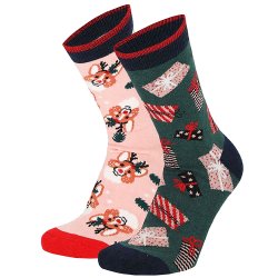 2-Pack Julekugle Dame Strmper Ass. 5