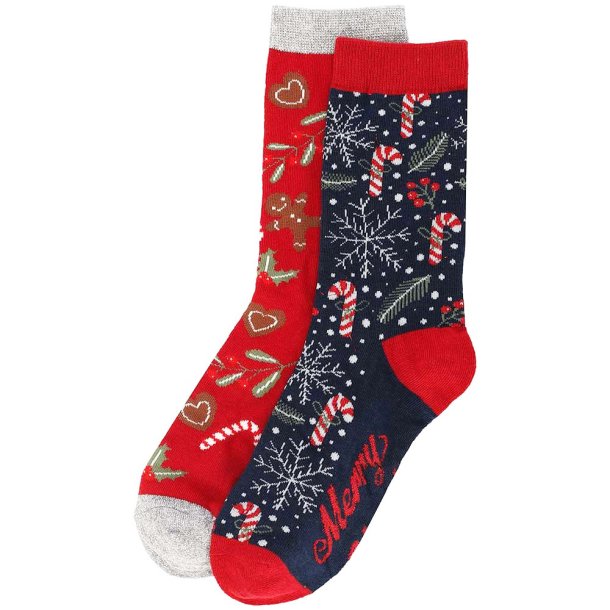 2-Pack Julekugle Dame Strmper Ass. 5