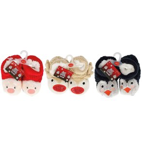 Baby Strikket Jule Booties Ass-0