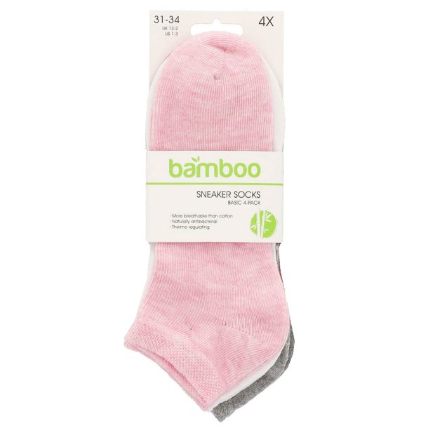 4-Pak Bambus Ankelstrmpe