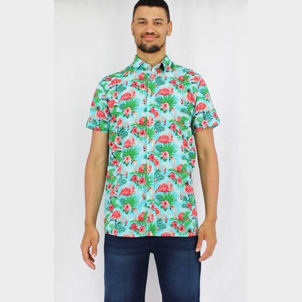 Flamingo Hawaii Skjorte K/