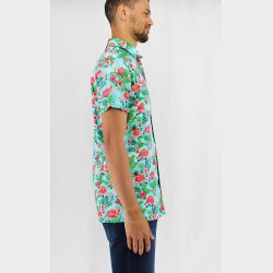 Flamingo Hawaii Skjorte K/