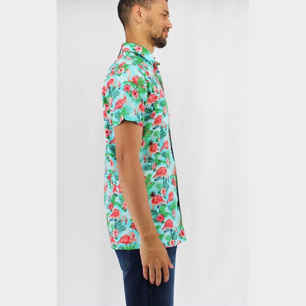 Flamingo Hawaii Skjorte K/