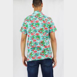 Flamingo Hawaii Skjorte K/
