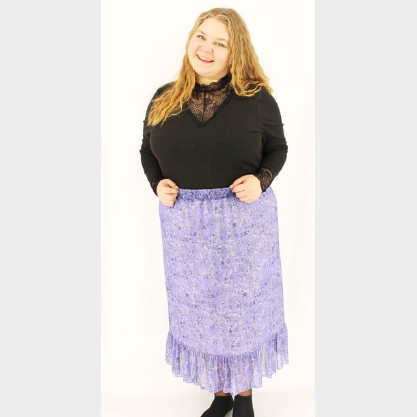 Kammanora Nederdel stor dame | Cassiopeia plus size mesh nederdel | Nederdel til kvinder i store størrelser med flæser Smart kvalitets nederdel hos Din Lokale Outlet